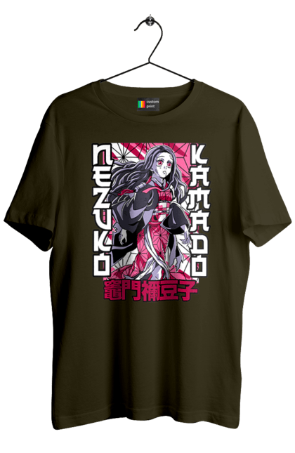 Men's t-shirt with prints Demon Slayer Nezuko. Anime, demon slayer, kimetsu no yaiba, manga, nezuko, serial. 2070702