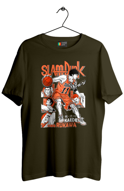 Men's t-shirt with prints Slam Dunk Kaede Rukawa. Anime, basketball, comedy, kaede rukawa, manga, school, shonen, slam dunk, sports anime. 2070702