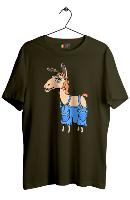 Men`s t-shirt with prints Llama Jumpsuit. Lama, overalls. 2070702