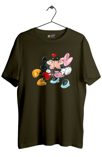 Футболка мужская с принтом Микки Маус и Минни Маус. Mickey mouse, minnie mouse, дисней, микки, микки маус, минни маус, мультфильм. 2070702