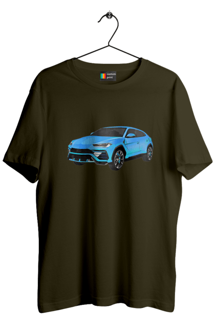 Футболка чоловіча з принтом "Ламборгіні Урус". Автомобіль, ламборгіні, ламборгіні урус, урус. 2070702