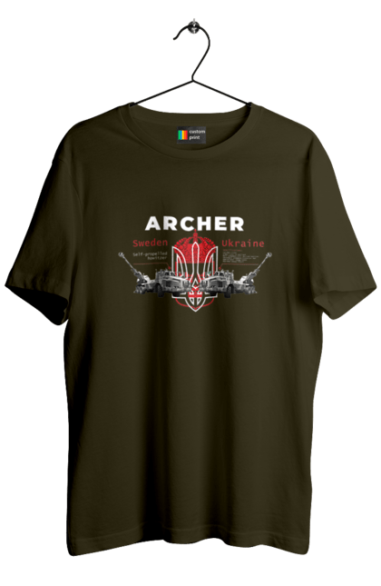 Футболка чоловіча з принтом "Archer". Archer, bayraktar, caesar, himars, javelin, nlaw, patriot, weapon, zaluzhny. 2070702
