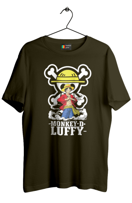 Men's t-shirt with prints One Piece Luffy. Anime, luffy, manga, monkey de luffy, one piece, pirates. 2070702