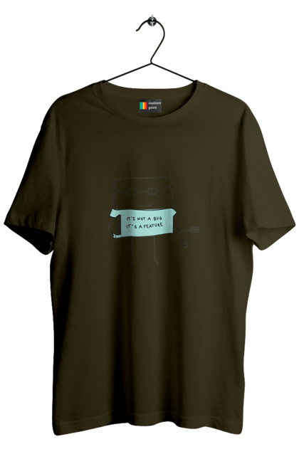 Футболка чоловіча з принтом "Це не баг це фіча". Angular, c, css, html, it, javascript, jquery, php, python, react, svelt, vue, айтишник, айті, гумор, код, кодувати, прогер, програміст, програмісти, ти ж, ти ж програміст, тиж програміст. 2070702