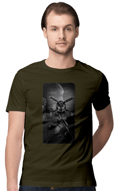 Футболка чоловіча з принтом "Слава зсу". Гвинтівка, зброя, літак, перемога, солдат, україна. 2070702