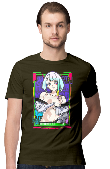 Men's t-shirt with prints Cyberpunk: Edgerunners Lucy. Anime, cd project, cyberpunk, edgerunners, game, lucy, netflix, video game. 2070702