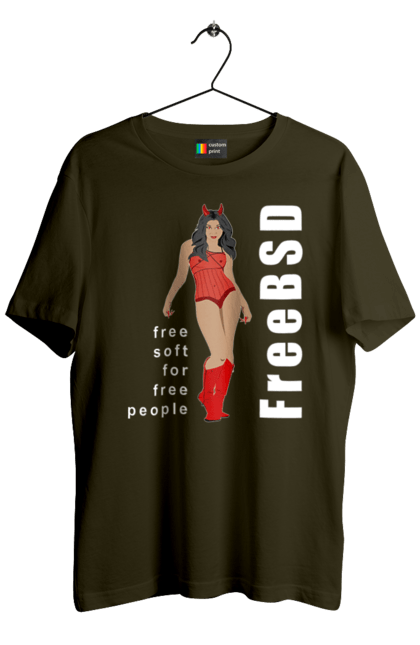 Футболка чоловіча з принтом "Freebsd Для Вільних". Bsd, freebsd, unix, адміністратор, айті, айтішник, безкоштовна, безкоштовно, бестія, білий, вільна, демон, демонесса, дівчина, для дорослих, доступність, еротика, еротична, жінка, незалежність, операційна система, ос, програміст, програмне забезпечення, свобода, сисадмін, система, системний адміністратор, софт, текст, червоний. 2070702