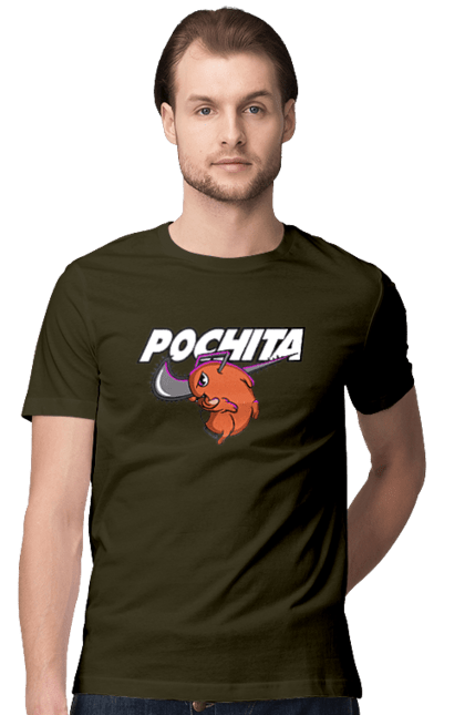 Men's t-shirt with prints Chainsaw Man Pochita. Anime, chainsaw man, demon, manga, pochita, shonen. 2070702