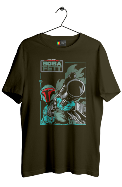 Men's t-shirt with prints Boba Fett. Bob fett, boba fett, clone, head hunter, star wars. 2070702