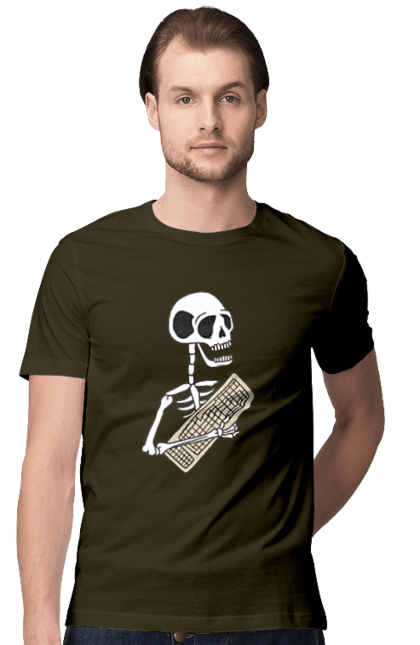 Футболка чоловіча з принтом "Вічний кодер". Ай ті, айтішник, бінарний, код, програміст, розробник, хакер. 2070702