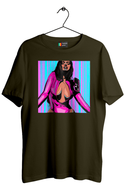 Футболка чоловіча з принтом "Дівчина З Глибоким Декольте". Гола, дівчина, сиськи. 2070702