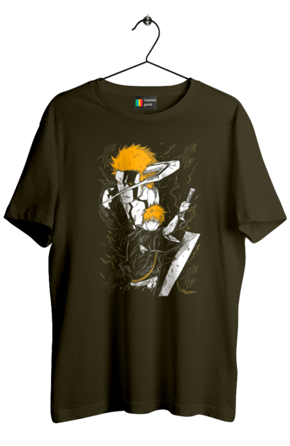 Men's t-shirt with prints Bleach Ichigo Kurosaki. Anime, bleach, ichigo, ichigo kurosaki, manga. 2070702