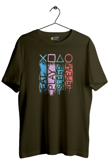 Футболка мужская с принтом Геймпад. Playstation, sony, геймпад, джостик, игра. 2070702