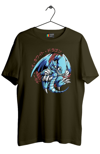 Men's t-shirt with prints Yu Gi Oh! Blue Eyes Toon Dragon. Anime, blue-eyes toon dragon, cards, dragon, game, manga, yu gi oh. 2070702