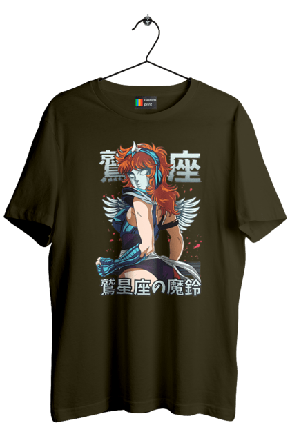 Men's t-shirt with prints Saint Seiya Eagle Marin. Anime, cosmo, eagle marin, manga, saint seiya, seiya, silver saint. 2070702