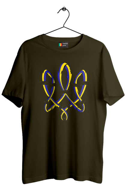 Футболка чоловіча з принтом "Тризуб України герб". Воля, герб, символ україни, тризуб, тризуб україни, тризуб україни герб, україна, українська символіка. 2070702