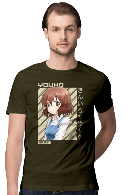 Men's t-shirt with prints Kiniro Mosaic Yoko Inokuma. Anime, gold mosaic, kiniro mosaic, kinmoza, manga, yoko, yoko inokuma. 2070702