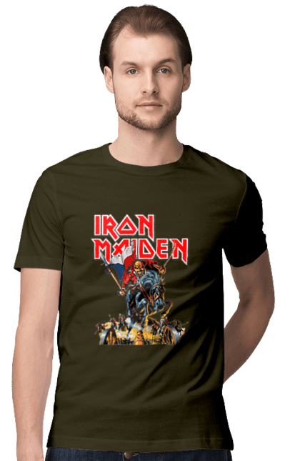 Футболка чоловіча з принтом "Залізна діва". Band logo, heavy music, iron maiden, monster, rock band, rock music, важка музика, залізна діва, логотип групи, монстр, рок, рок-гурт. PrintMarket - інтернет-магазин одягу та аксесуарів з принтами плюс конструктор принтів - створи свій унікальний дизайн
