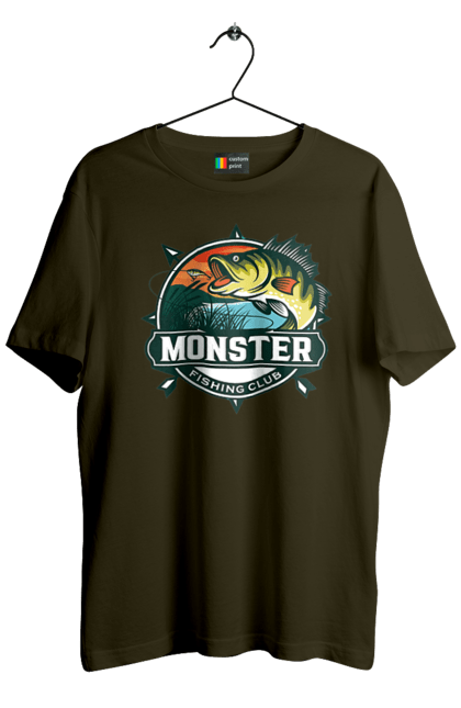 Футболка чоловіча з принтом "Рибальський клуб". Відпочинок, рибак, рибальський клуб, хоббі. 2070702