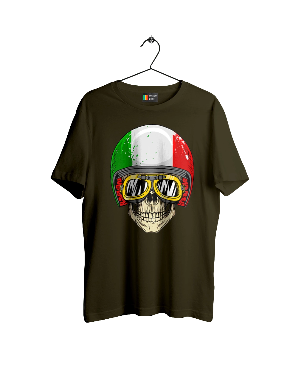 Skull in a motorcycle helmet