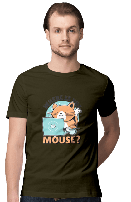 Men`s t-shirt with prints Where is the mouse?. Aitі, angular, c, code, css, html, humor, it, it specialist, javascript, jquery, koduvati, php, proger, programmer, programmers, python, react, svelt, type programmer, vue, you. 2070702