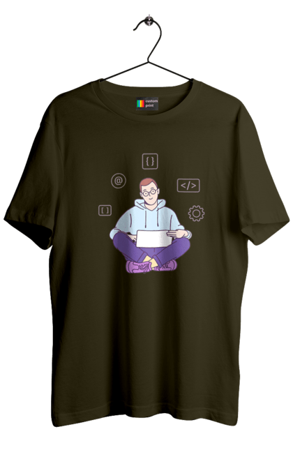 Футболка чоловіча з принтом "Я програміст". Angular, c, css, html, it, javascript, jquery, php, python, react, svelt, vue, айтишник, айті, гумор, код, кодувати, прогер, програміст, програмісти, ти ж, ти ж програміст, тиж програміст. 2070702