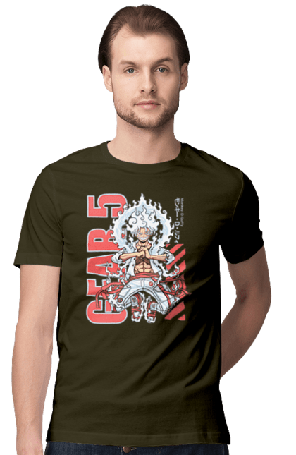 Men's t-shirt with prints One Piece Luffy. Anime, luffy, manga, monkey de luffy, one piece, pirates. 2070702