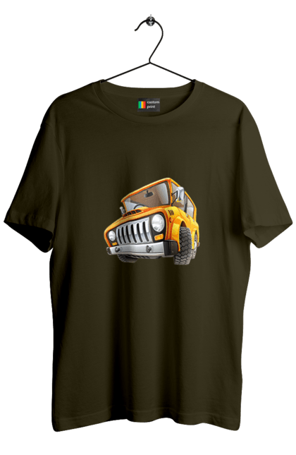 Футболка чоловіча з принтом "Вантажівка". Авто, автомобіль, вантажівка, дитячий малюнок, зображення авто. 2070702