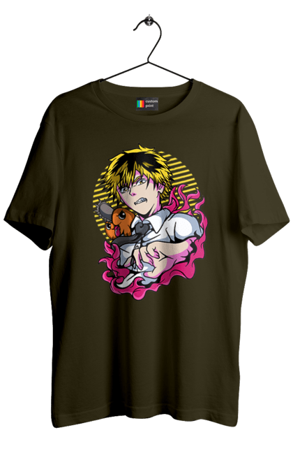 Men's t-shirt with prints Chainsaw Man. Anime, chainsaw man, demon, denji, manga, pochita, shonen. 2070702