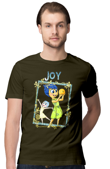 Men's t-shirt with prints Inside Out Joy. Cartoon, emotions, inside out, joy, pixar. 2070702