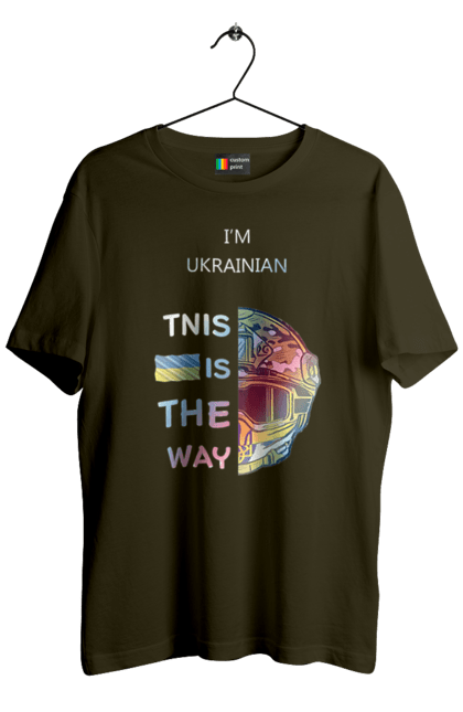 Футболка чоловіча з принтом "Я українець це шлях колорфул". Зсу, мандалоріан, символ україни зсу, солдат зсу, україна, українець це шлях, це шлях, я українець. 2070702