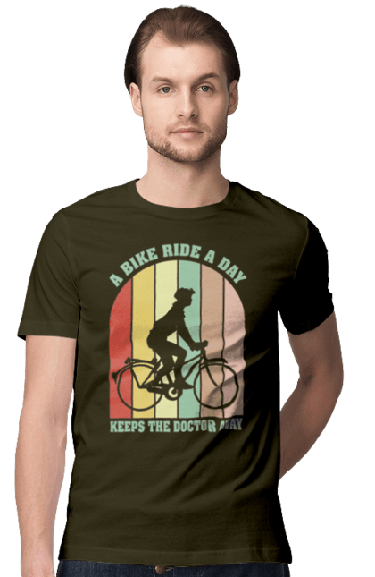 Men`s t-shirt with prints Bike ride. Bike, bike ride, bike ride, burn, healthy lifestyle. 2070702