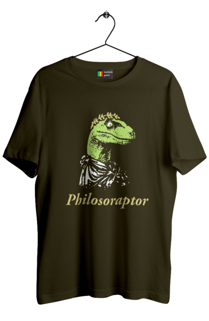 Футболка чоловіча з принтом "Філосораптор". Philosoraptor, raptor, velociraptor, велоцираптор, динозавр, мем, раптор, філосораптор, філософ, філософія. 2070702