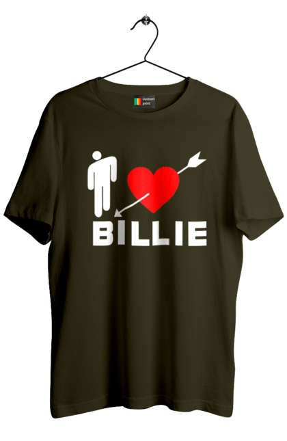 Футболка чоловіча з принтом "Біллі Айліш". Біллі айліш, логотип біллі айліш, принт біллі айліш, співачка біллі айліш. 2070702