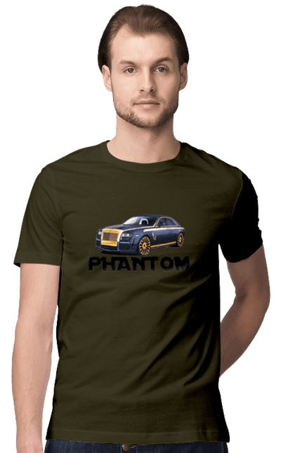 Футболка чоловіча з принтом "Ролс ройс". Авто, автомобіль, люкс клас, ролс ройс, седан, фантом. 2070702
