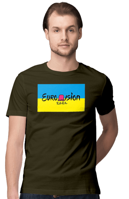 Футболка чоловіча з принтом "Євробачення за KALUSH Orchestra". Kalush orchestra, stefania, азов, врятувати азовсталь, врятувати захисників азовсталі, євробачення, звільнити, маріуполь, наші захисники, перемога, свобода. 2070702