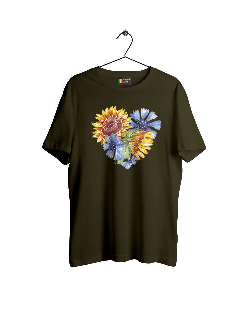 The heart is sunflowers and violets