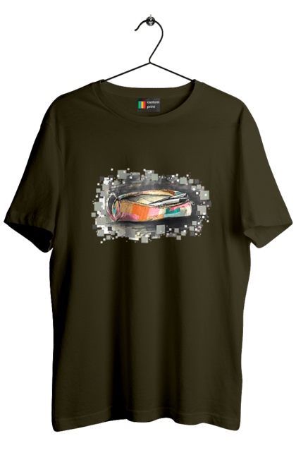 Men`s t-shirt with prints Pencil case Author's drawing. Exclusive, free hand, pen, pencil, pencil case, picture, school, stationery. 2070702