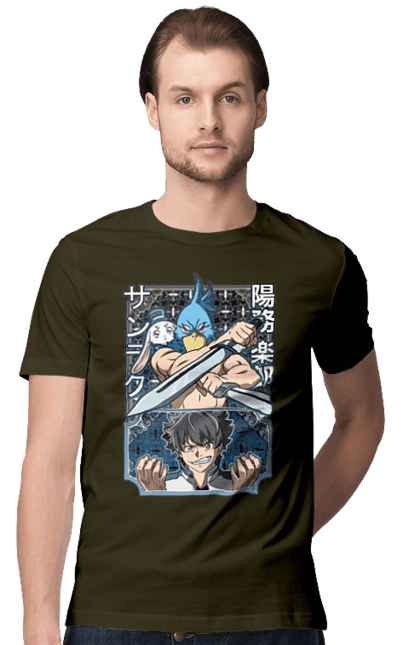 Men's t-shirt with prints Shangri La Frontier. Anime, emul, manga, rabbit, shangri la frontier, shangri-la frontier, shonen. 2070702