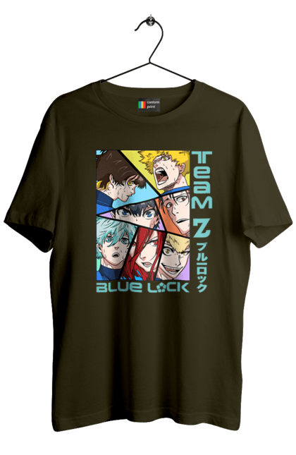 Men's t-shirt with prints Blue Lock. Anime, blue lock, blue prison, manga, sport, sports anime. 2070702