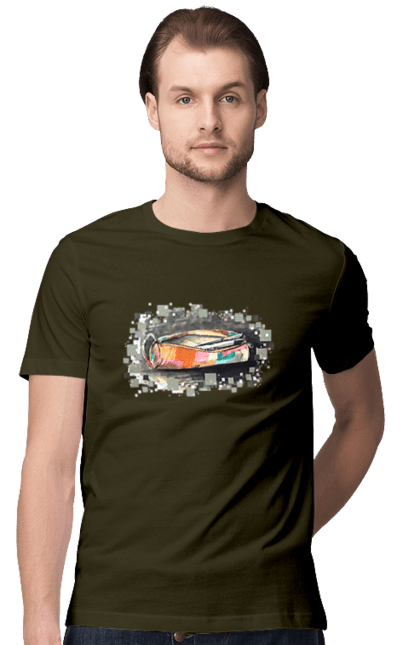 Men`s t-shirt with prints Pencil case Author's drawing. Exclusive, free hand, pen, pencil, pencil case, picture, school, stationery. 2070702