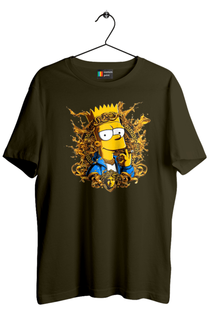 Men's t-shirt with prints Bart Simpson Versace. Bart, cartoon, serial, simpson, versace. 2070702