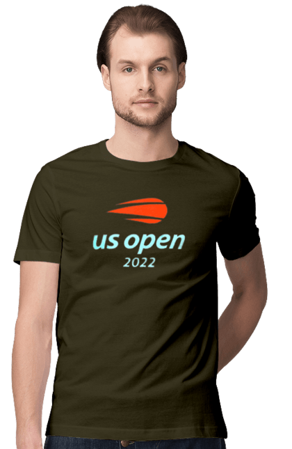Футболка чоловіча з принтом "Тенісний турнір US Open 2022". Великий теніс, відкритий чемпіонат, гравці, м`яч, нью йорк, призовий фонд, ракетка, турнір на ґрунті, хард, чемпіонат америки. futbolka.stylus.ua