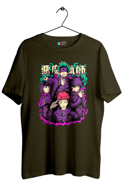 Men's t-shirt with prints Jujutsu Kaisen. Anime, dark fantasy, itadori, jujutsu kaisen, magic battle, manga, mystic, sukuna. 2070702