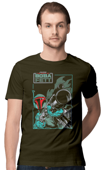 Men's t-shirt with prints Boba Fett. Bob fett, boba fett, clone, head hunter, star wars. 2070702