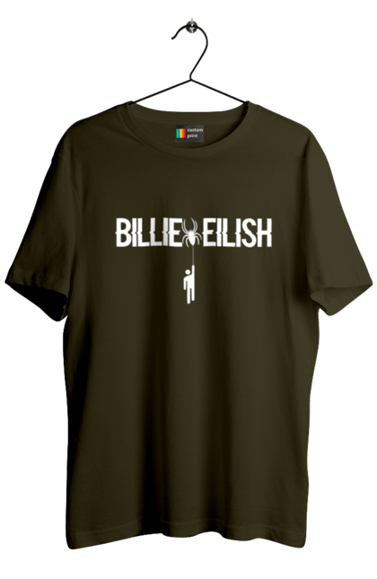 Футболка чоловіча з принтом "Біллі Айліш". Біллі айліш, логотип біллі айліш, принт біллі айліш, співачка біллі айліш. 2070702