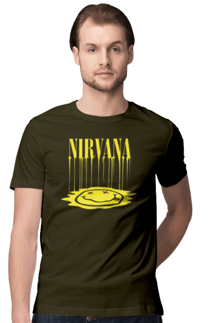 Men's t-shirt with prints Nirvana. Alternative rock, grunge, hard rock, kurt cobain, nirvana, punk rock, rock band. 2070702