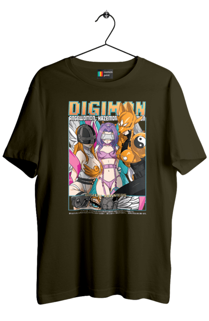 Men's t-shirt with prints Digimon. Bandai, digimon, digital monsters, media franchise, virtual pets. 2070702