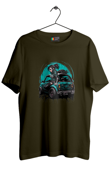 Футболка чоловіча з принтом "Кіберпанк дівчина". Арт, графіка, дівчата, ігри, кіберпанк, малюнок. 2070702