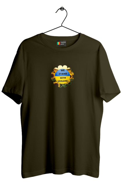 Футболка чоловіча з принтом "Ми з україною". Вільна країна, ми з україною, патріотизм, прапор, соняхи, україна. 2070702